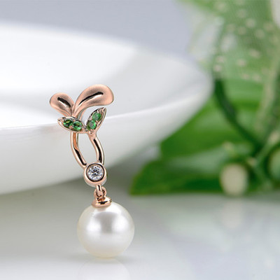 18K金項(xiàng)鏈女時(shí)尚18K黃金鎖骨鏈簡(jiǎn)約珍珠吊墜寶石項(xiàng)鏈珠寶首飾女款