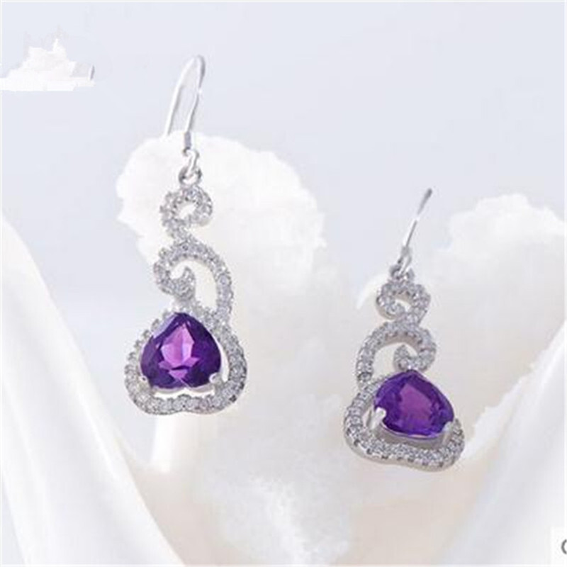 旺順   珠寶首飾   銀仿紫水晶耳墜女款   禮物
