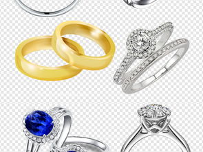 金戒指鉆戒銀戒指珠寶首飾PNG素材 高品質工藝品設計資源下載